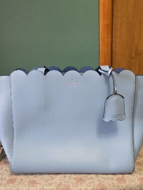 Kate Spade Light Blue Scalloped Edge Tote